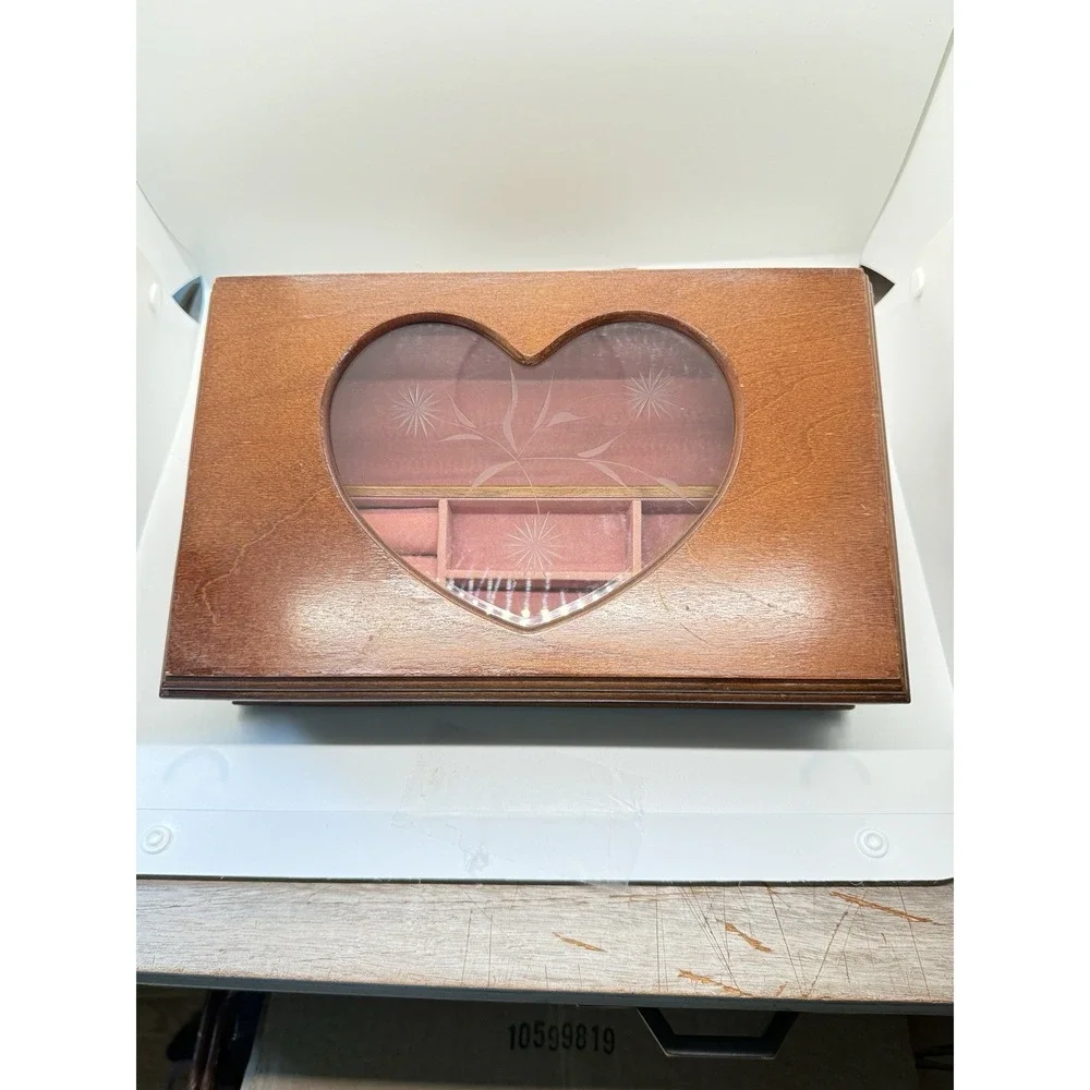 Vintage Mele Heart Jewelry Box 90s Y2K Cottagecore Coquette Keepsake, Floral
